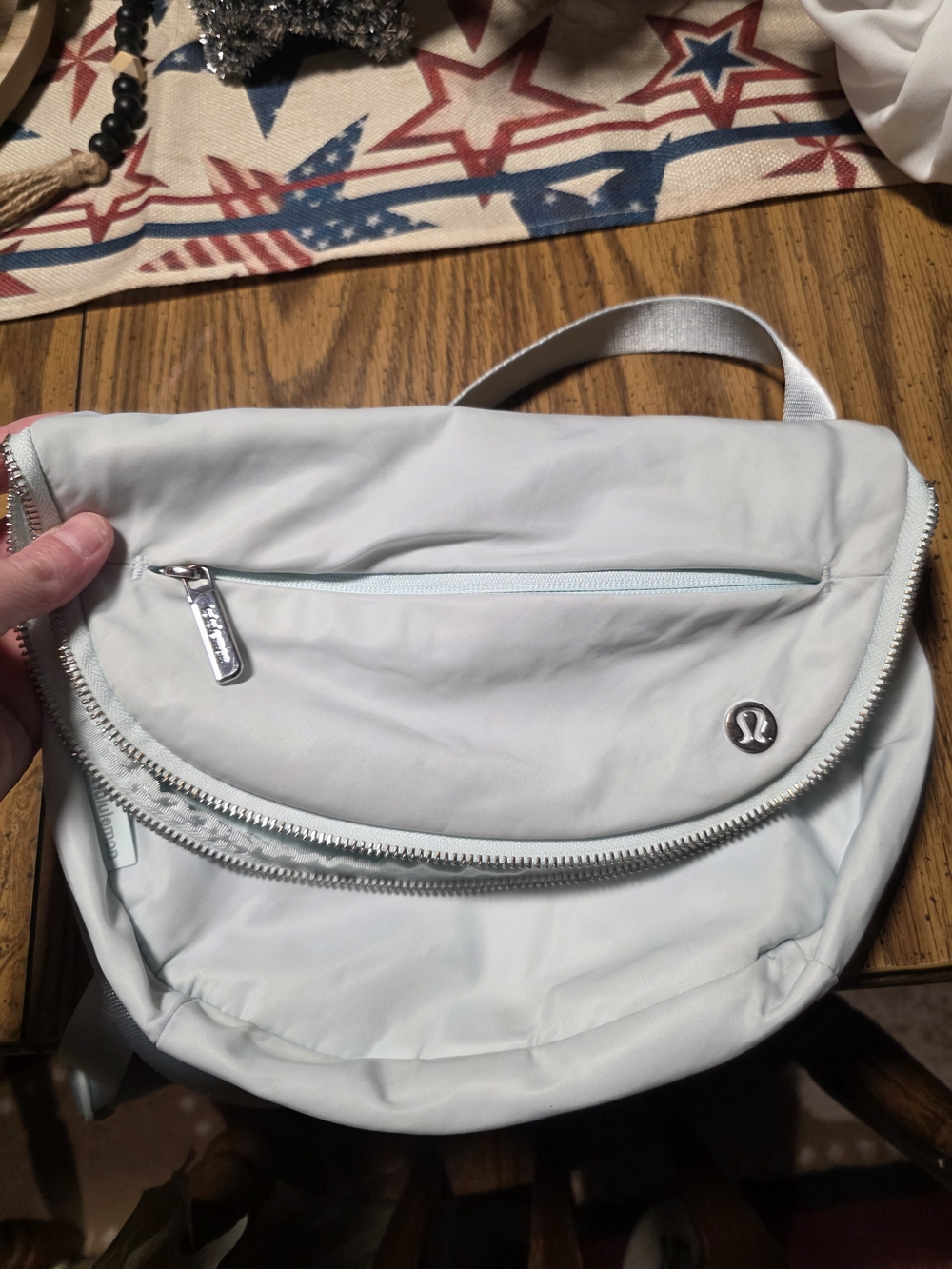 Lululemon Light Gray Crossbody Sling Bag